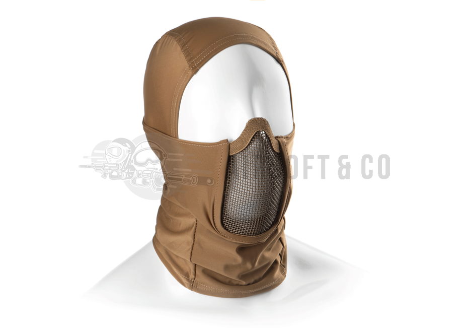 Pack Equipement Airsoft lunette blanche + masque grillagé TAN